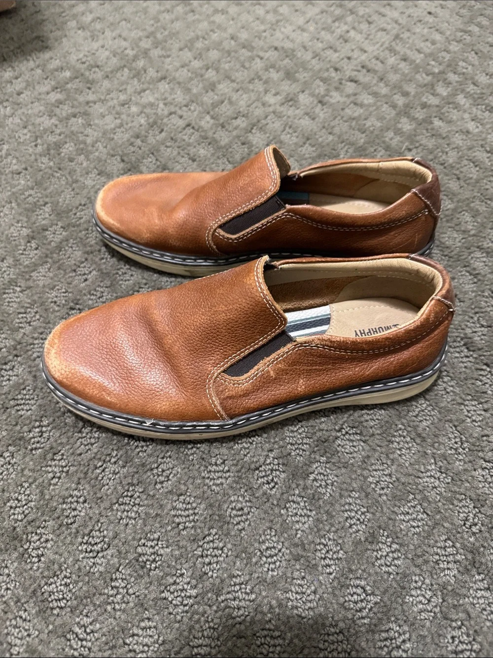Johnston & Murphy Tan Leather Slip-On Loafers